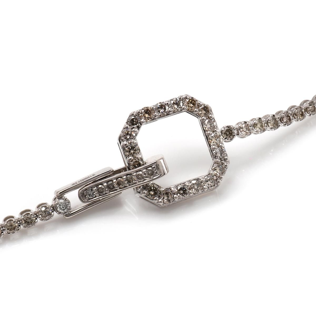 ダイヤモンド 18K ホワイトゴールド テニスブレスレット 幅2mm ダイヤモンド 18K ホワイトゴールド テニスブレスレット 幅2mm