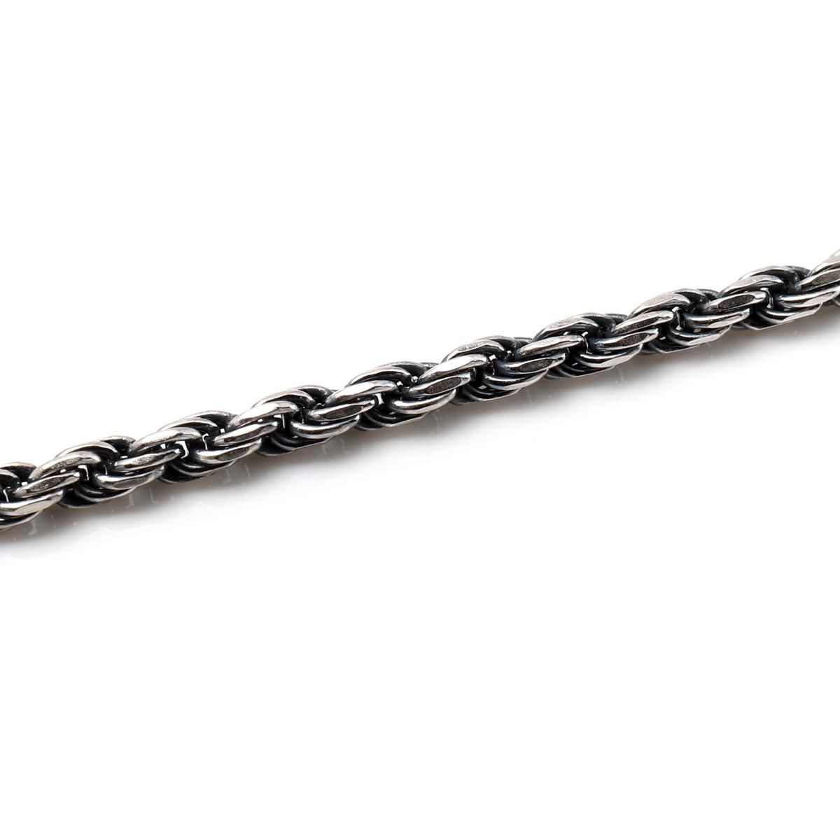 シルバー ロープネックレス 幅2.2mm 45cm-55cm いぶし加工 シルバー ロープネックレス 幅2.2mm 45cm-55cm いぶし加工