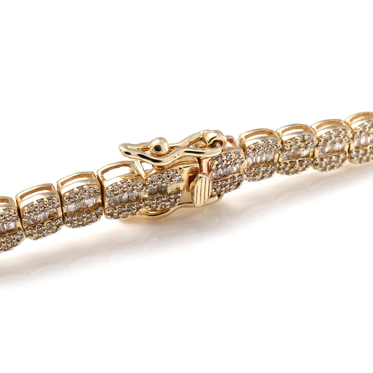 ダイヤモンド 14K イエローゴールド ブレスレット 幅4.8mm 18cm ダイヤモンド 14K イエローゴールド ブレスレット 幅4.8mm 18cm