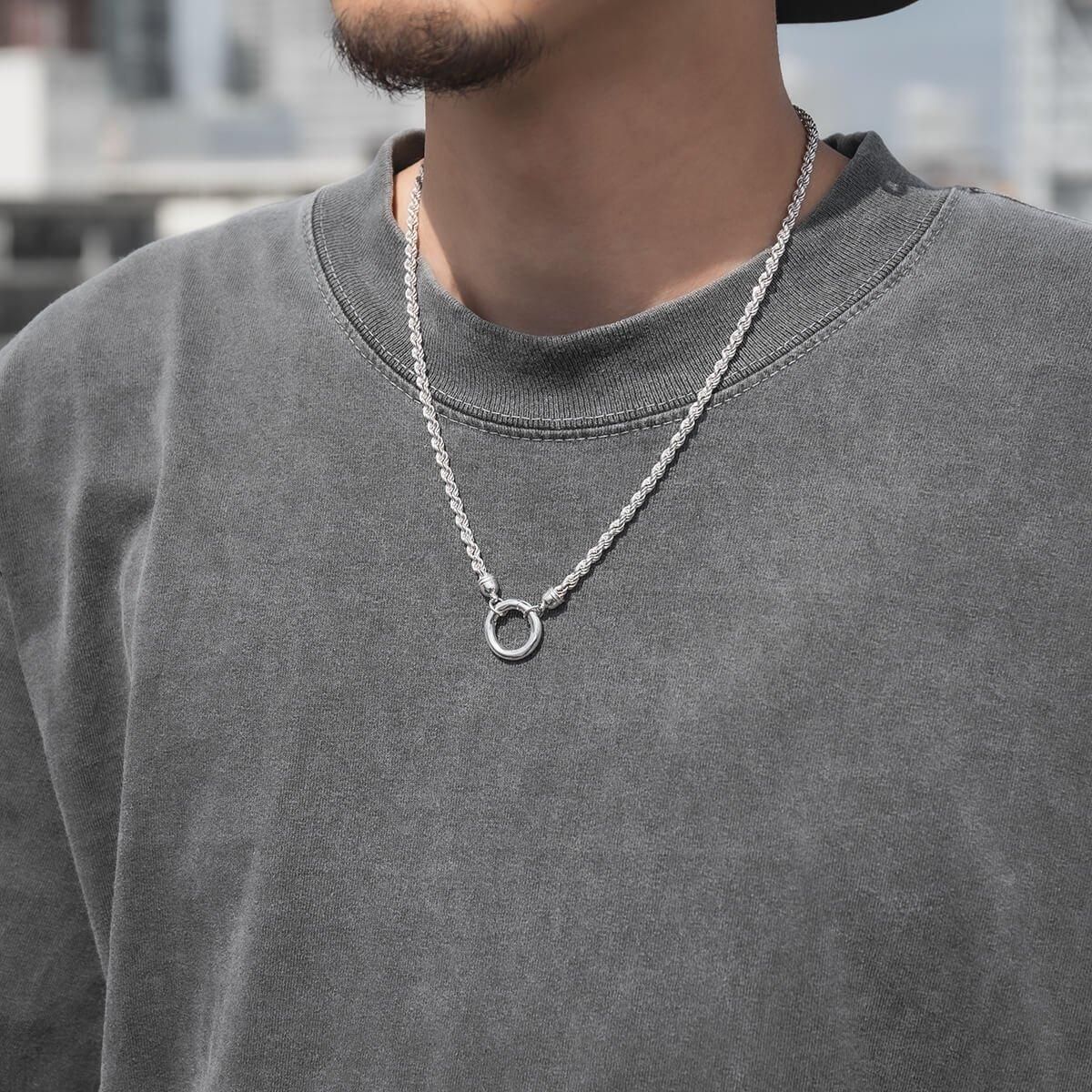 シルバー ロープネックレス 幅3.5mm 50cm-55cm C1066 シルバー ロープネックレス 幅3.5mm 50cm-55cm C1066
