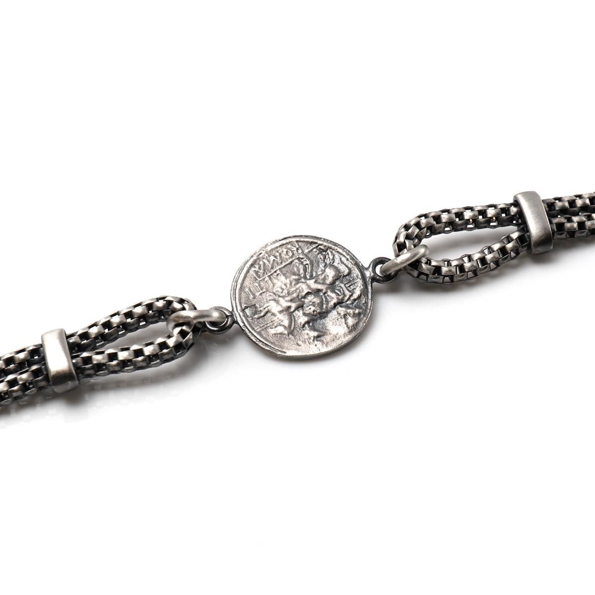 シルバー ブレスレット 幅16mm 20cm いぶし加工 B1184-OX
