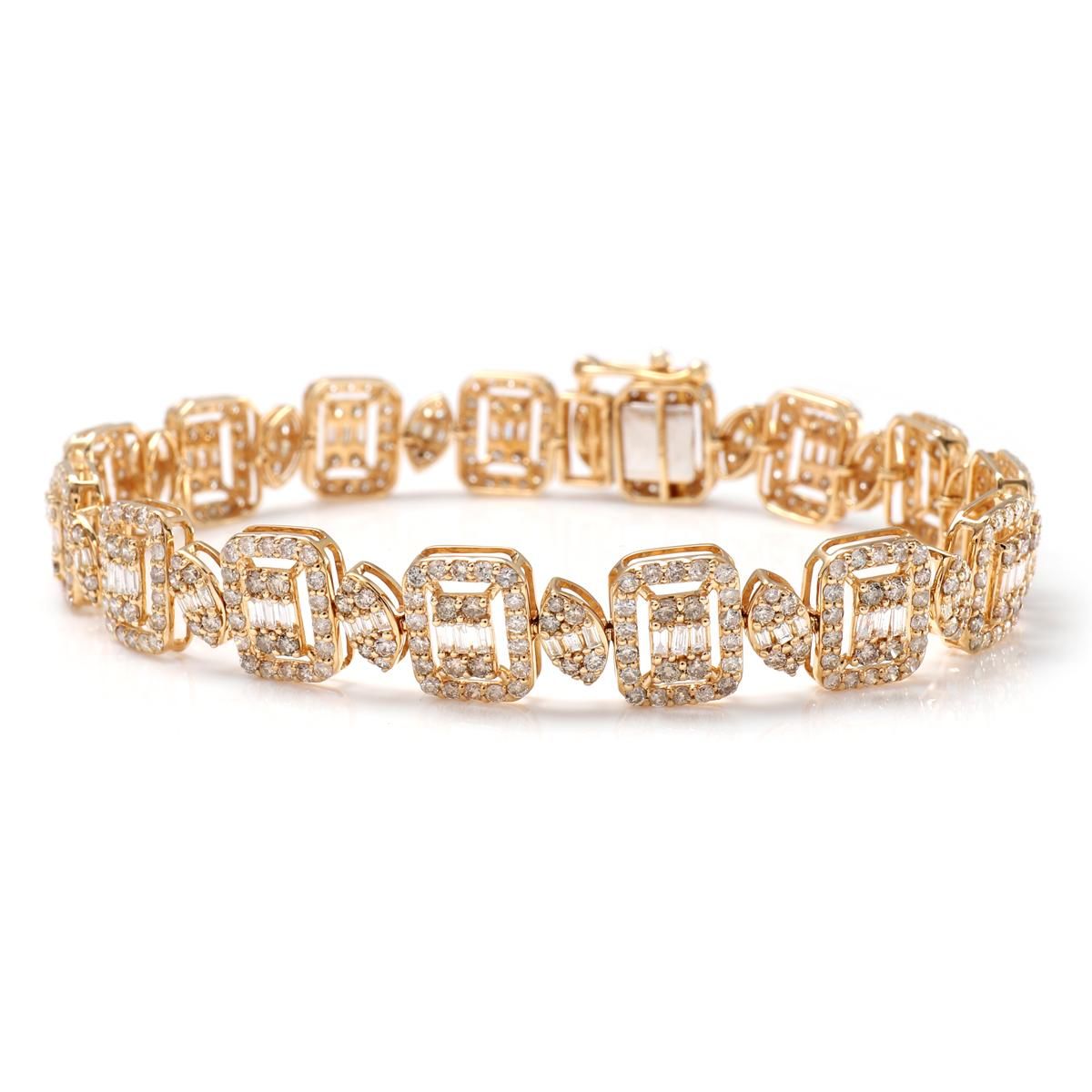ダイヤモンド 18K イエローゴールド ブレスレット 幅9mm 17cm ダイヤモンド 18K イエローゴールド ブレスレット 幅9mm 17cm