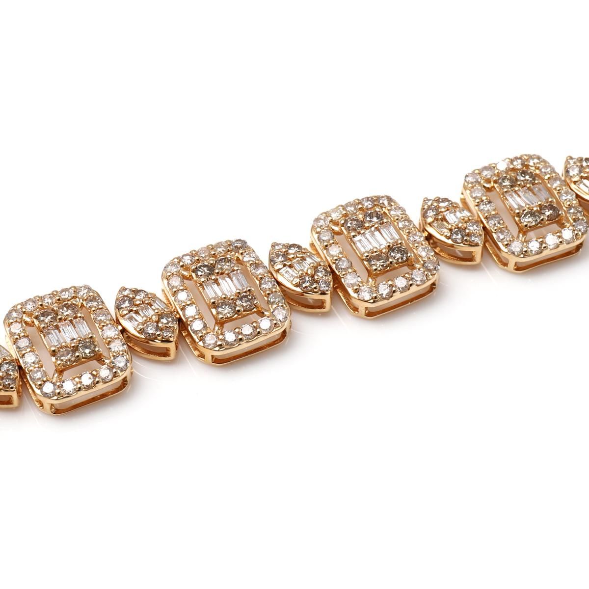 ダイヤモンド 18K イエローゴールド ブレスレット 幅9mm 17cm ダイヤモンド 18K イエローゴールド ブレスレット 幅9mm 17cm