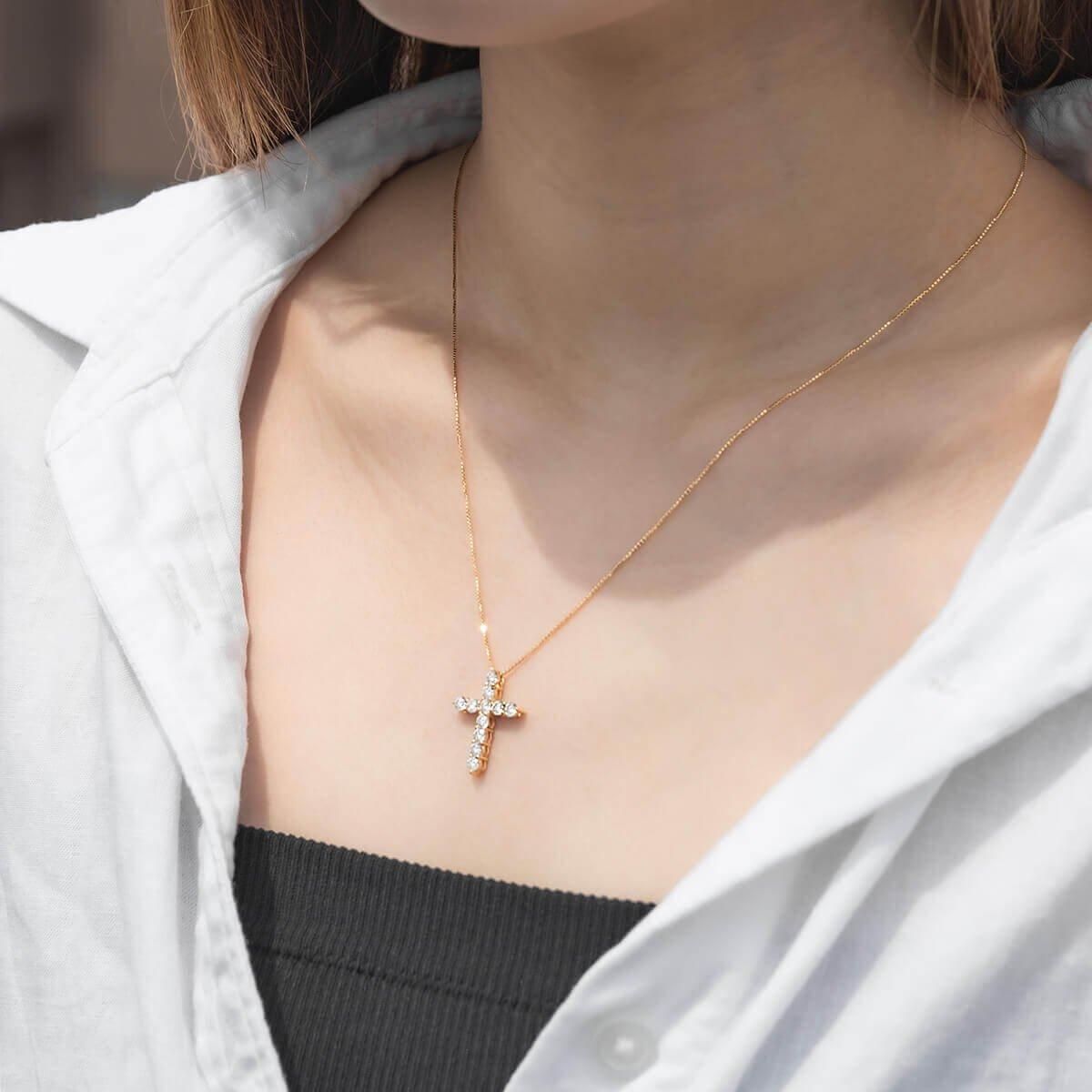 ダイヤモンド 18K イエローゴールド ネックレス&ペンダント 45cm ダイヤモンド 18K イエローゴールド ネックレス&ペンダント 45cm