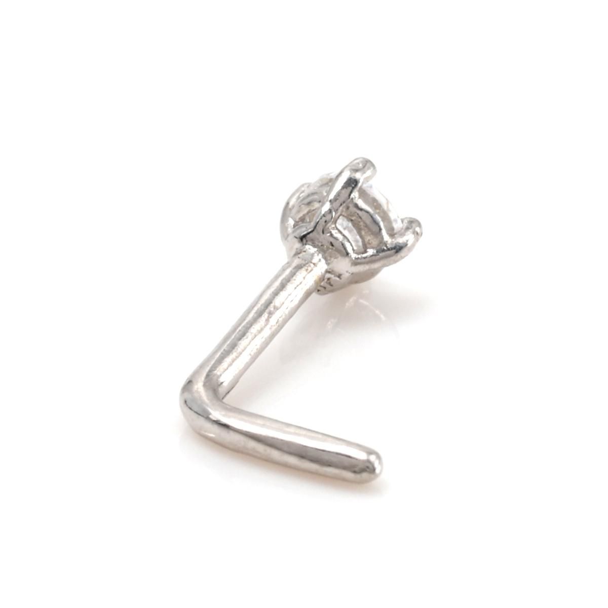 14K ホワイトゴールド ノーズピアス（鼻ピアス） KPN022