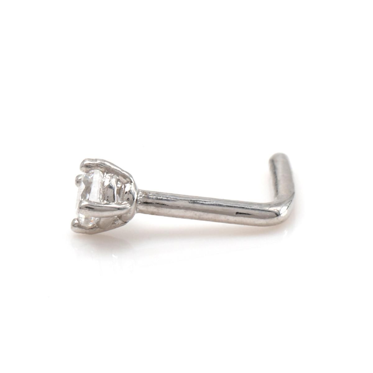 14K ホワイトゴールド ノーズピアス(鼻ピアス) KPN022 14K ホワイトゴールド ノーズピアス(鼻ピアス) KPN022
