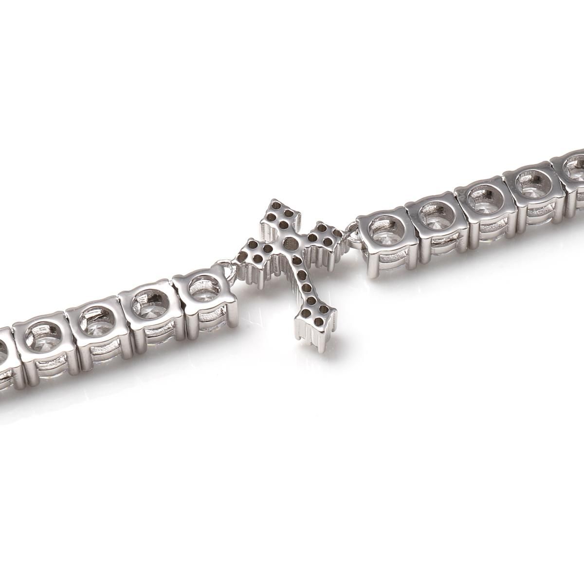 シルバー テニスブレスレット 幅4mm 18cm-19cm AHBL-D042-CROSS シルバー テニスブレスレット 幅4mm 18cm-19cm AHBL-D042-CROSS