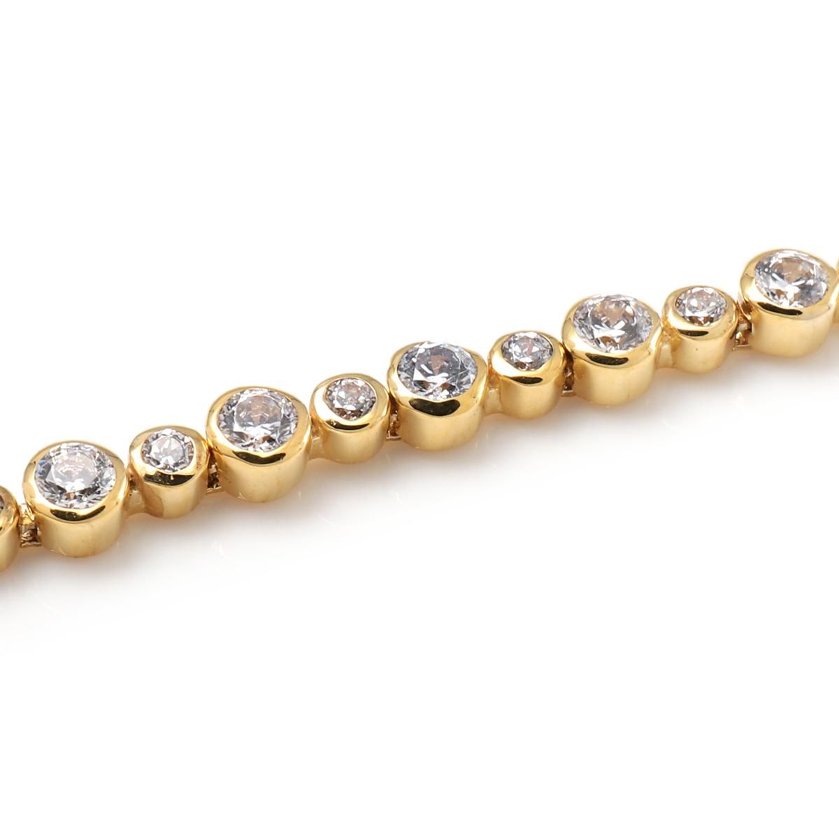 10K イエローゴールド テニスブレスレット 幅3mm 18cm-19cm 10K イエローゴールド テニスブレスレット 幅3mm 18cm-19cm
