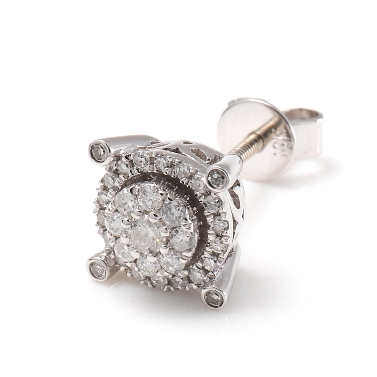 ダイヤモンド 10K ホワイトゴールド ピアス 7mm A0125946-WG