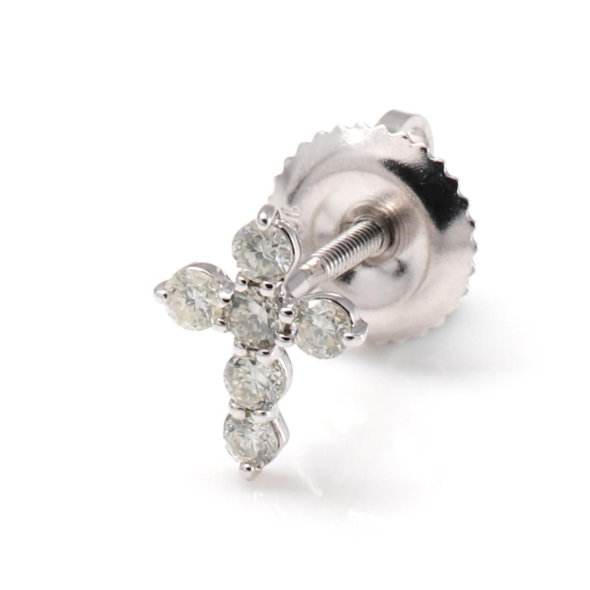AVALANCHE ダイヤモンド 10K ホワイトゴールド ピアス 5mm ダイヤモンド 10K ホワイトゴールド ピアス 5mm E2427-10W