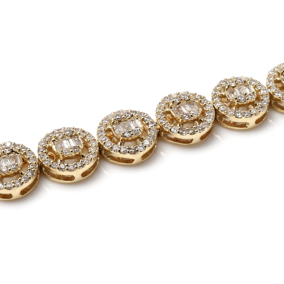 ダイヤモンド 10K イエローゴールド ブレスレット 幅6.8mm 18cm ダイヤモンド 10K イエローゴールド ブレスレット 幅6.8mm 18cm