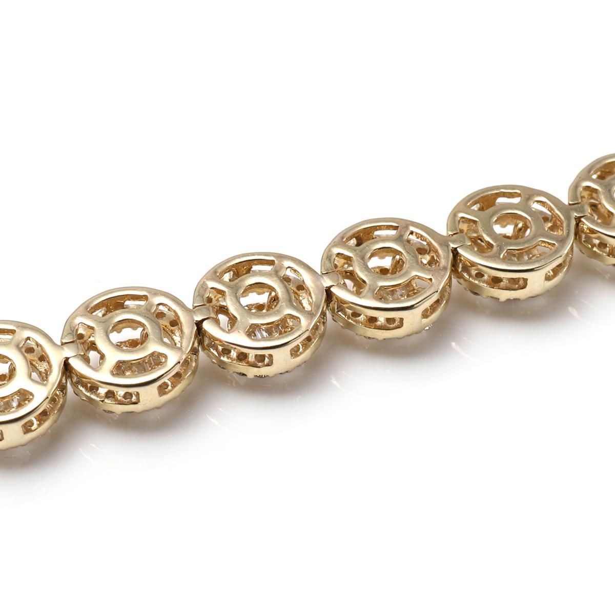 ダイヤモンド 10K イエローゴールド ブレスレット 幅6.8mm 18cm ダイヤモンド 10K イエローゴールド ブレスレット 幅6.8mm 18cm