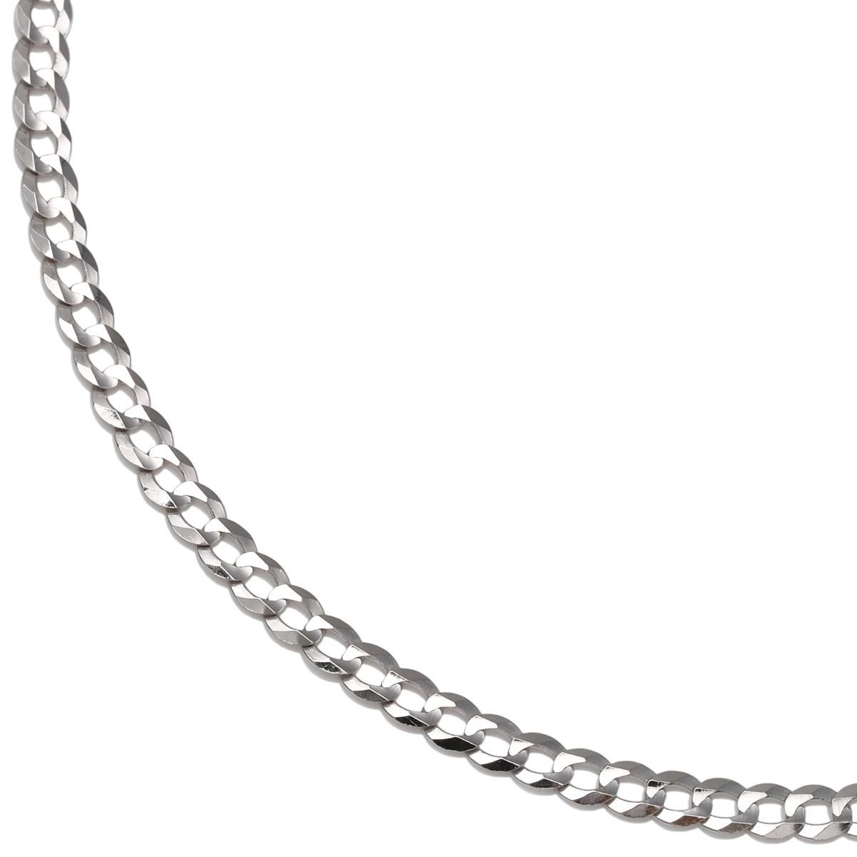 10K ホワイトゴールド キューバンネックレス 幅3mm 45cm-55cm 10K ホワイトゴールド キューバンネックレス 幅3mm 45cm-55cm