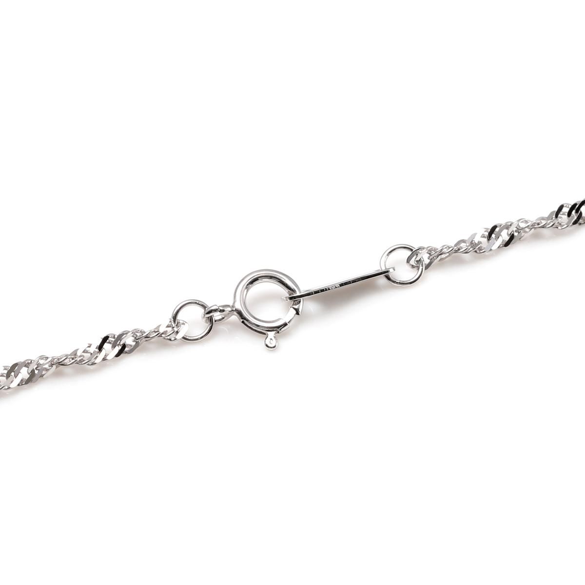 10K ホワイトゴールド スクリューネックレス 幅1.5mm 40cm-55cm 10K ホワイトゴールド スクリューネックレス 幅1.5mm 40cm-55cm