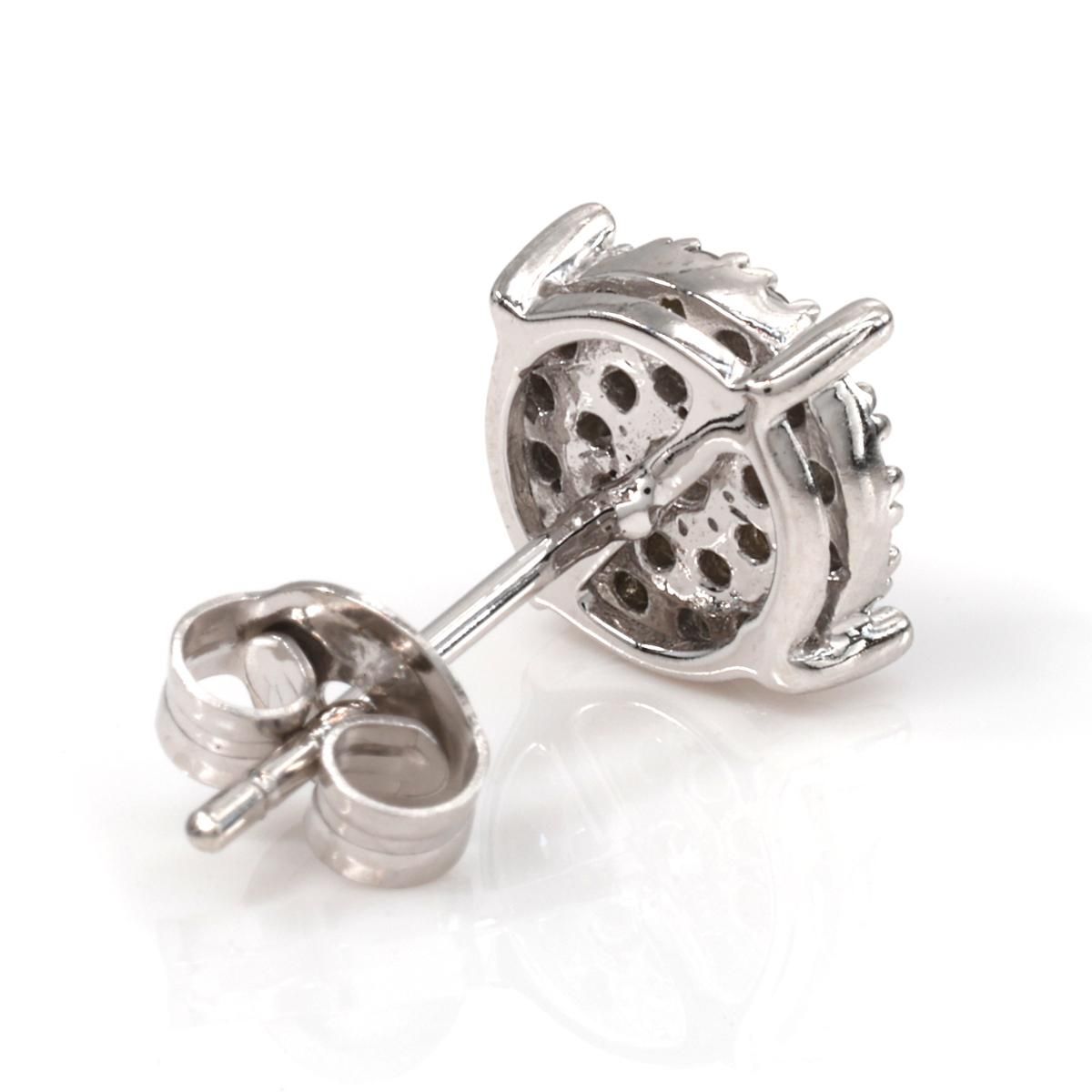 ダイヤモンド 10K ホワイトゴールド ピアス 7mm - AVALANCHE