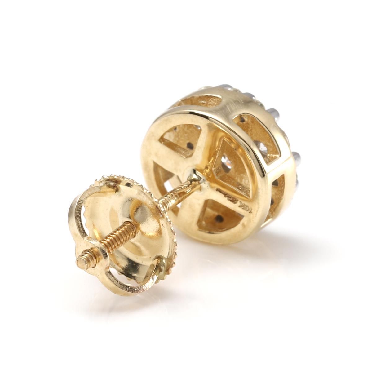 ダイヤモンド 10K イエローゴールド ピアス 8mm A100576 ダイヤモンド 10K イエローゴールド ピアス 8mm A100576