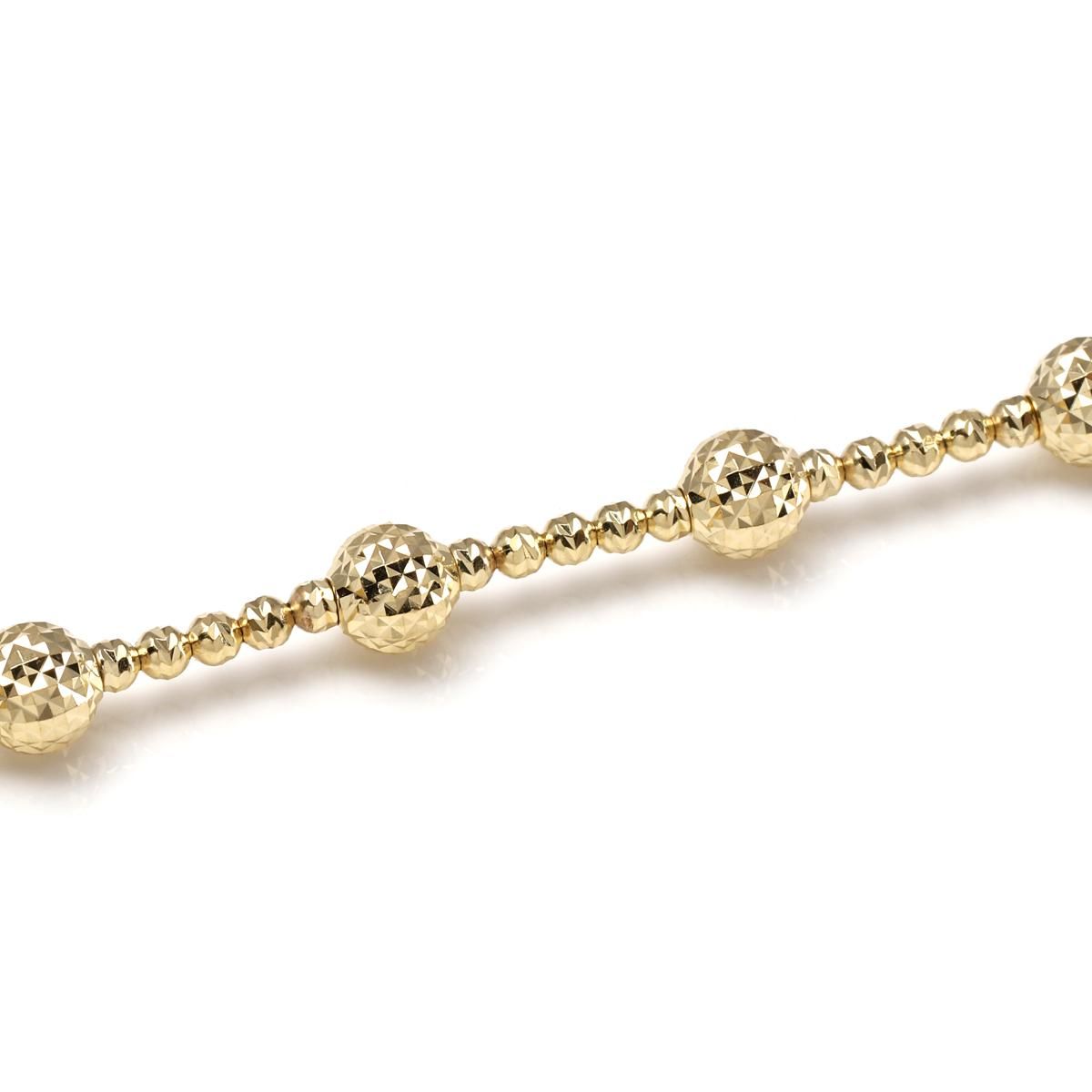 10K イエローゴールド カットボールブレスレット 幅4.8mm 20cm 10K イエローゴールド カットボールブレスレット 幅4.8mm 20cm