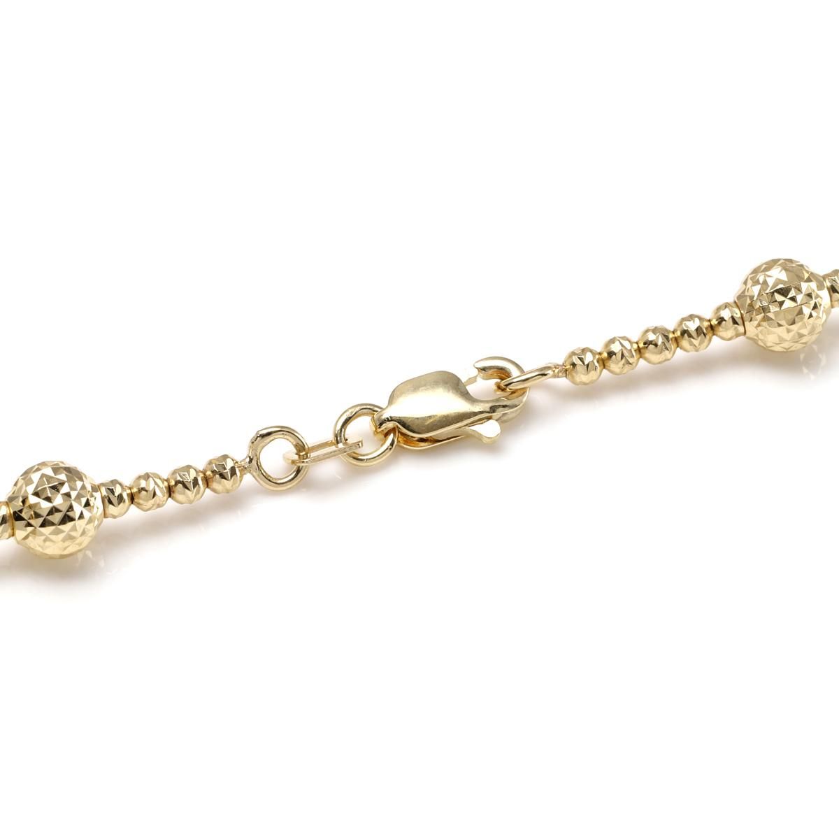 10K イエローゴールド カットボールブレスレット 幅4.8mm 20cm 10K イエローゴールド カットボールブレスレット 幅4.8mm 20cm