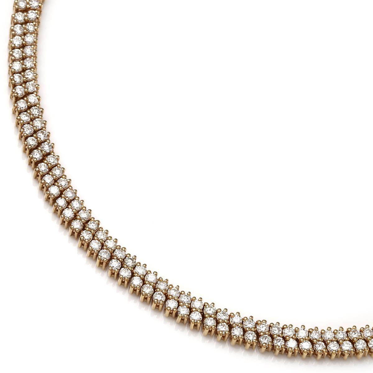 ダイヤモンド 14K イエローゴールド テニスネックレス 幅4.2mm ダイヤモンド 14K イエローゴールド テニスネックレス 幅4.2mm
