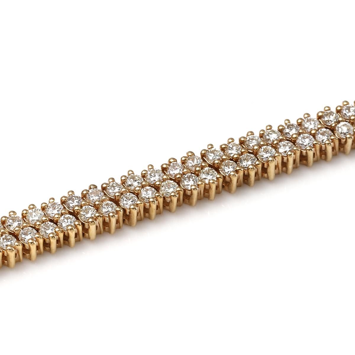 ダイヤモンド 14K イエローゴールド テニスネックレス 幅4.2mm ダイヤモンド 14K イエローゴールド テニスネックレス 幅4.2mm