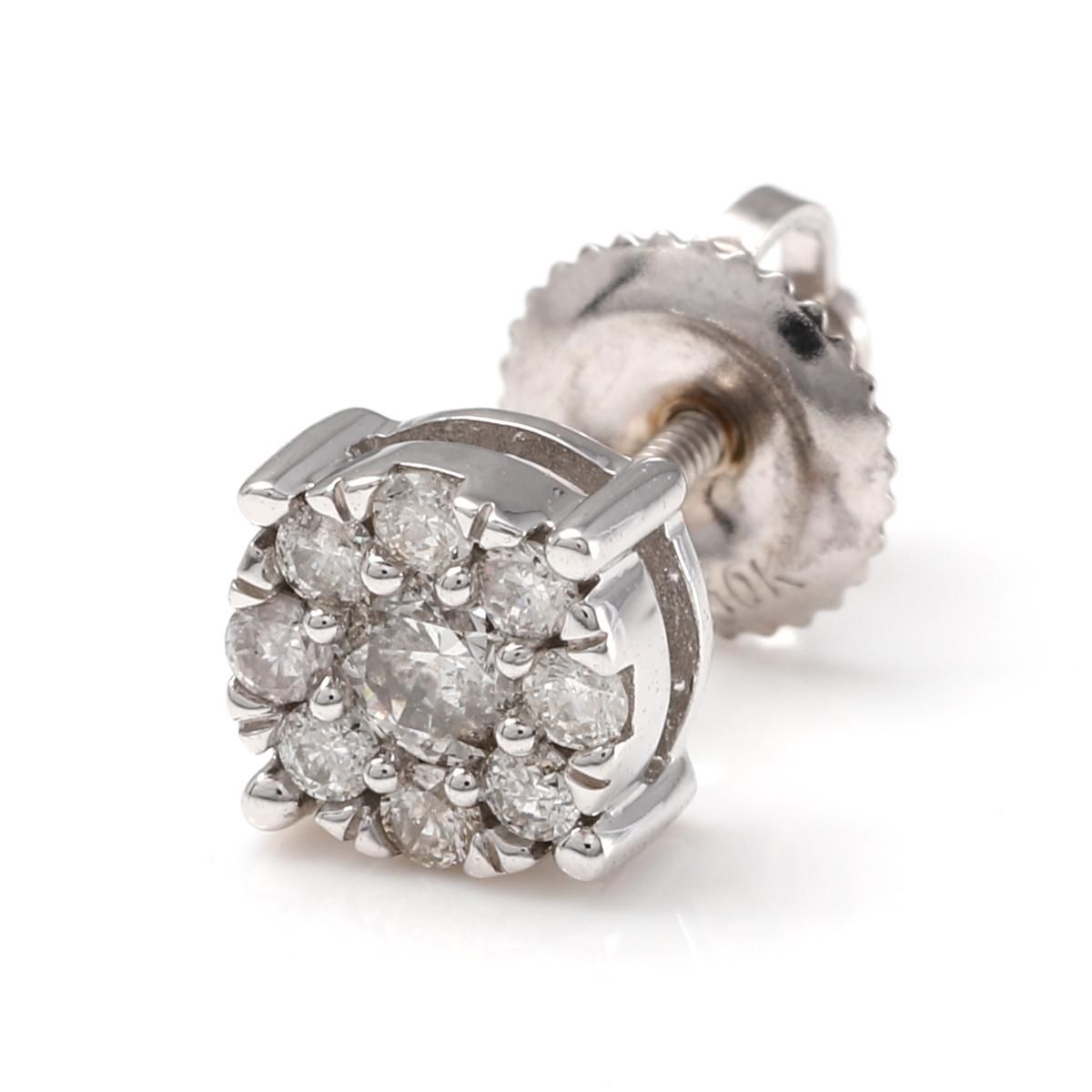 ダイヤモンド 10K ホワイトゴールド ピアス 6mm - AVALANCHE ダイヤモンド 10K ホワイトゴールド ピアス 6mm - AVALANCHE