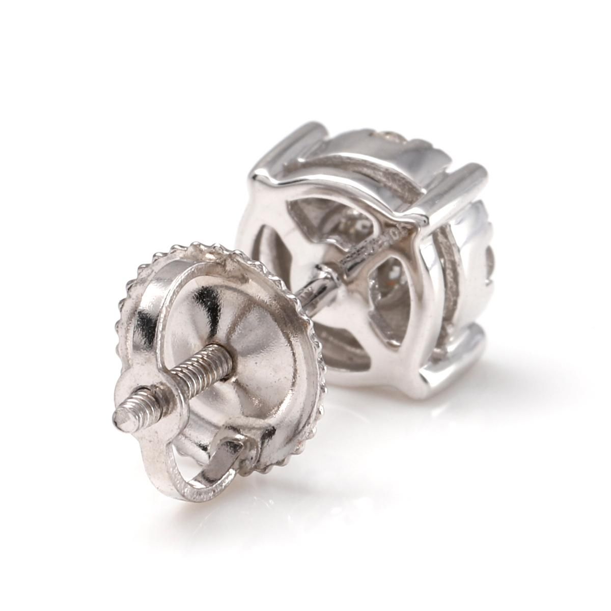ダイヤモンド 10K ホワイトゴールド ピアス 6mm - AVALANCHE ダイヤモンド 10K ホワイトゴールド ピアス 6mm - AVALANCHE
