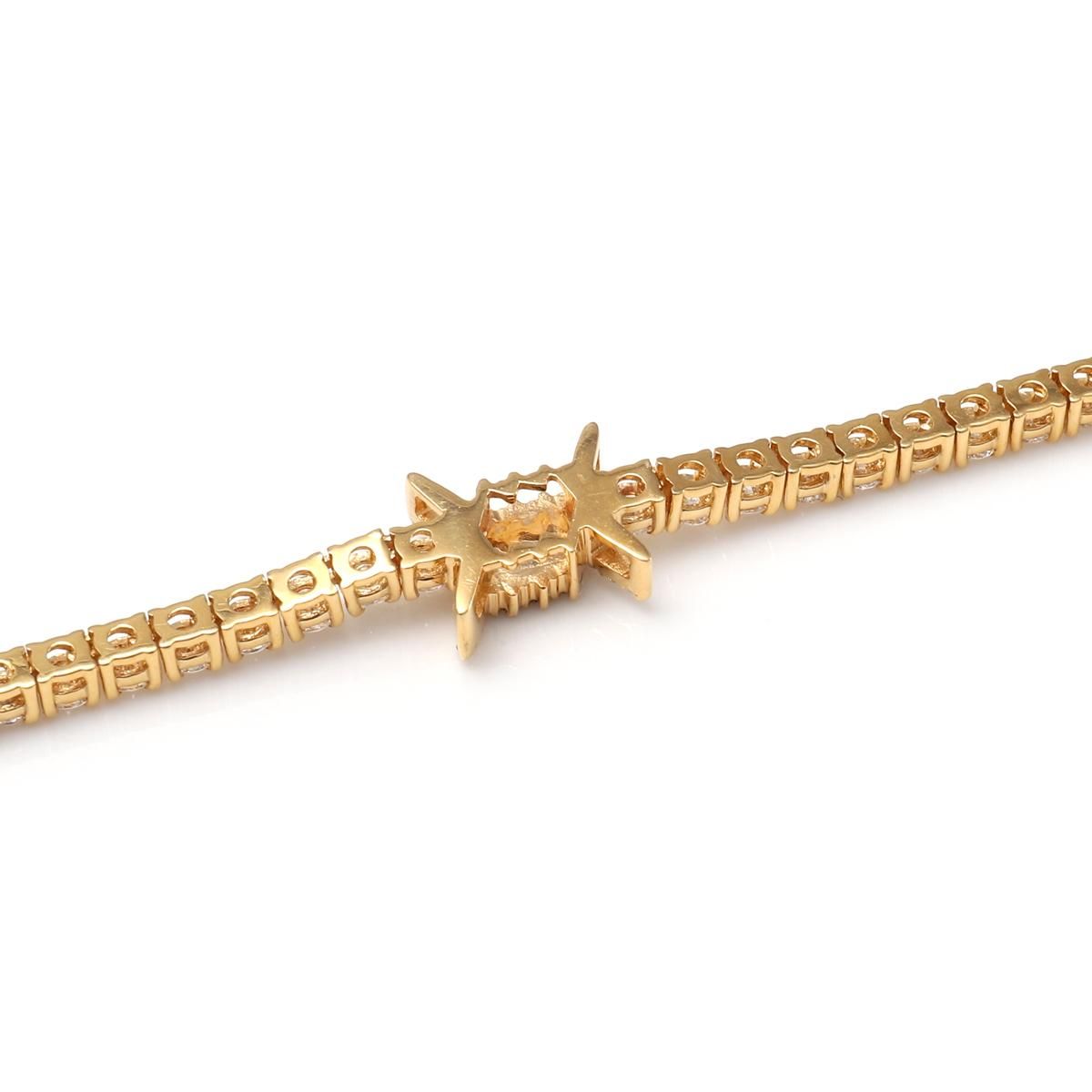 ダイヤモンド 14K イエローゴールド テニスネックレス 幅8mm ダイヤモンド 14K イエローゴールド テニスネックレス 幅8mm