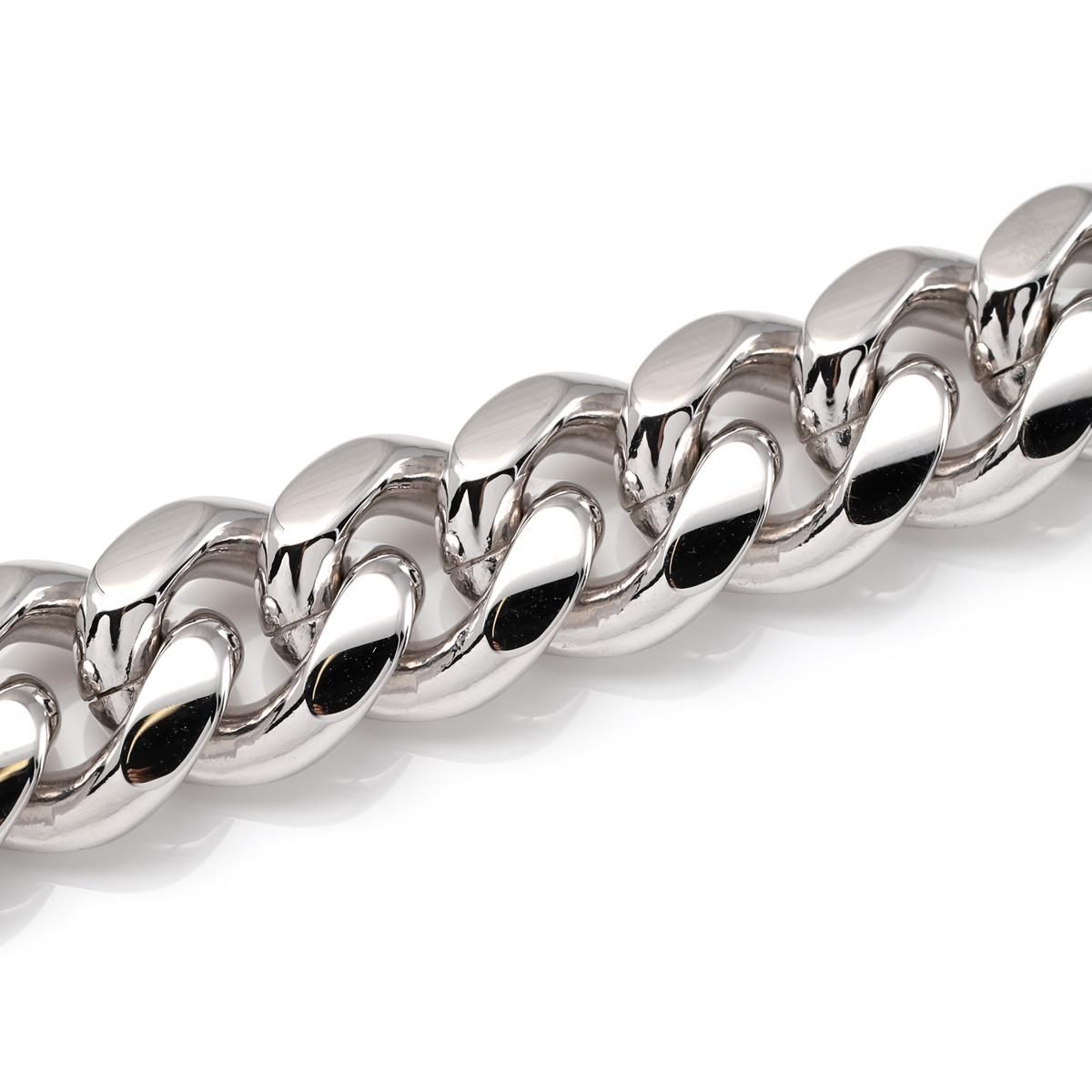 シルバー マイアミブレスレット 幅13mm 19cm A350KDO2 シルバー マイアミブレスレット 幅13mm 19cm A350KDO2
