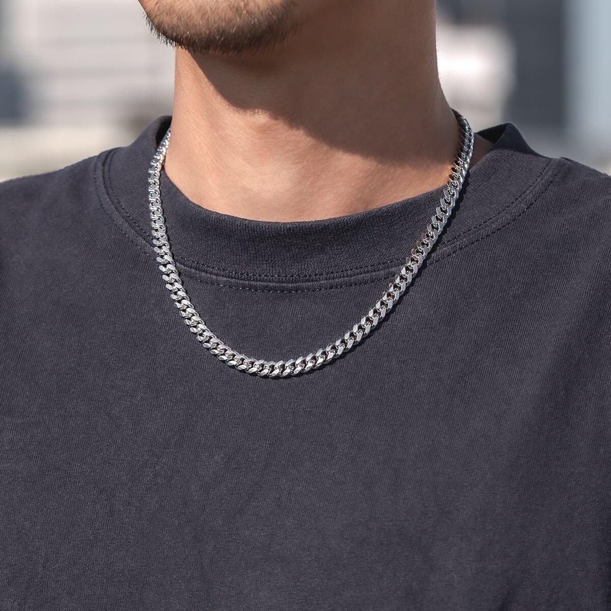 シルバー マイアミネックレス 幅6.5mm 45cm-60cm A180KMDO2 シルバー マイアミネックレス 幅6.5mm 45cm-60cm A180KMDO2