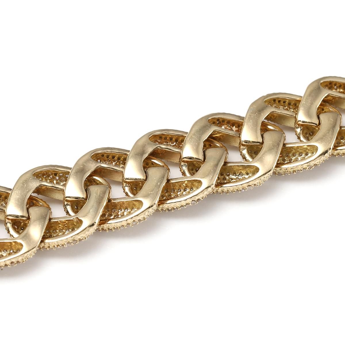 ダイヤモンド 10K イエローゴールド マイアミネックレス 幅12mm ダイヤモンド 10K イエローゴールド マイアミネックレス 幅12mm