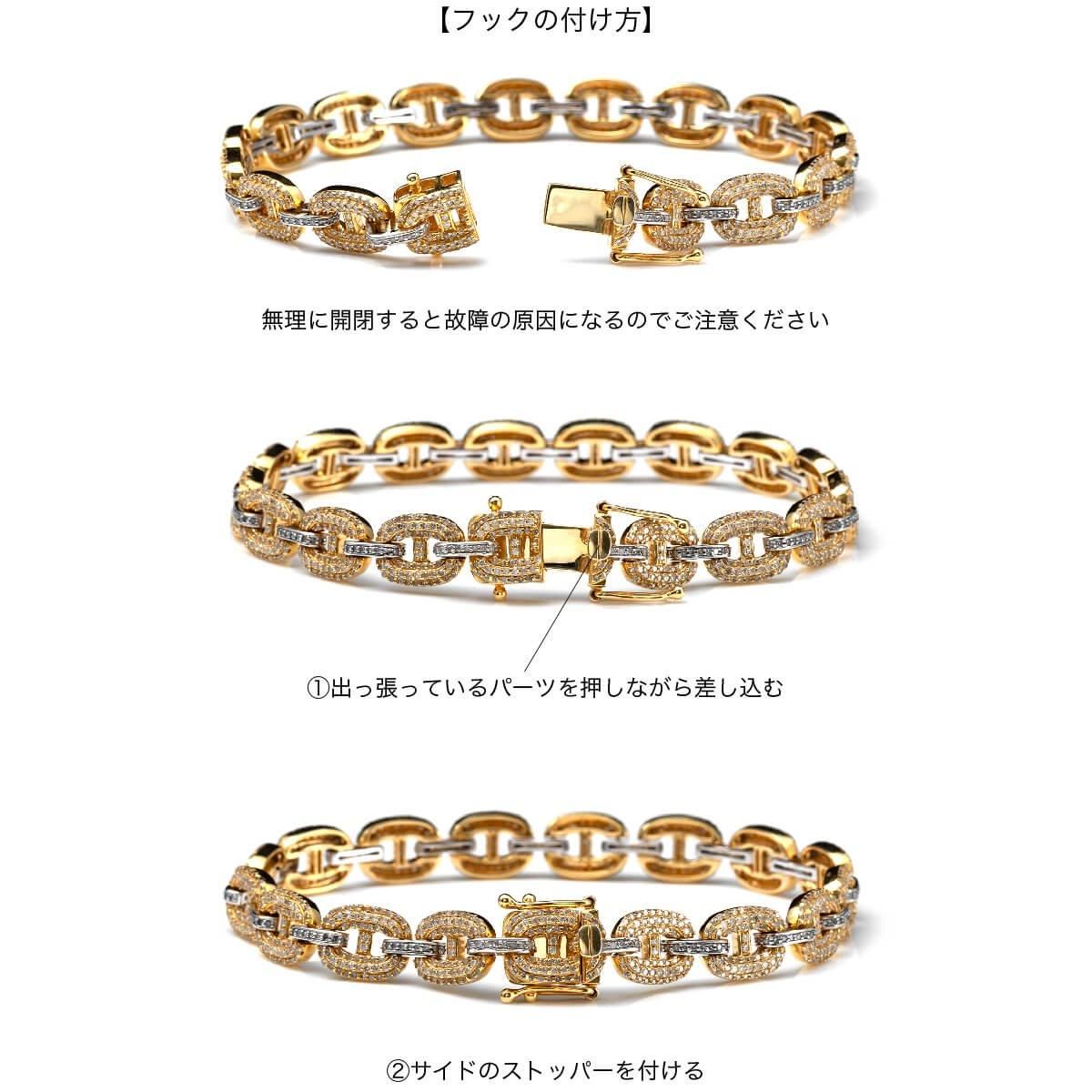 ダイヤモンド 10K イエローゴールド パフグッチブレスレット 幅 ダイヤモンド 10K イエローゴールド パフグッチブレスレット 幅