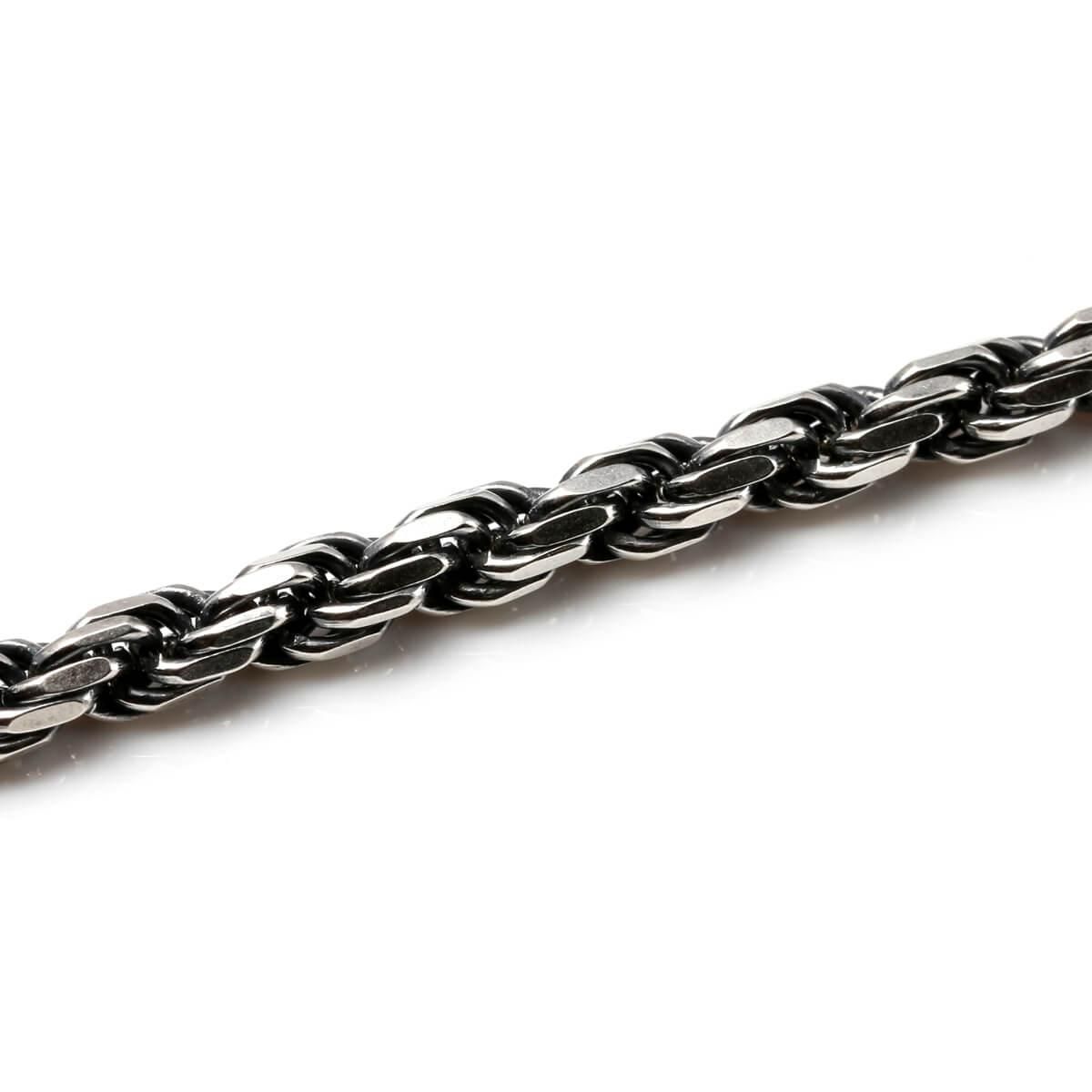 シルバー ロープブレスレット 幅3.5mm 19cm いぶし加工 080HCMD シルバー ロープブレスレット 幅3.5mm 19cm いぶし加工 080HCMD