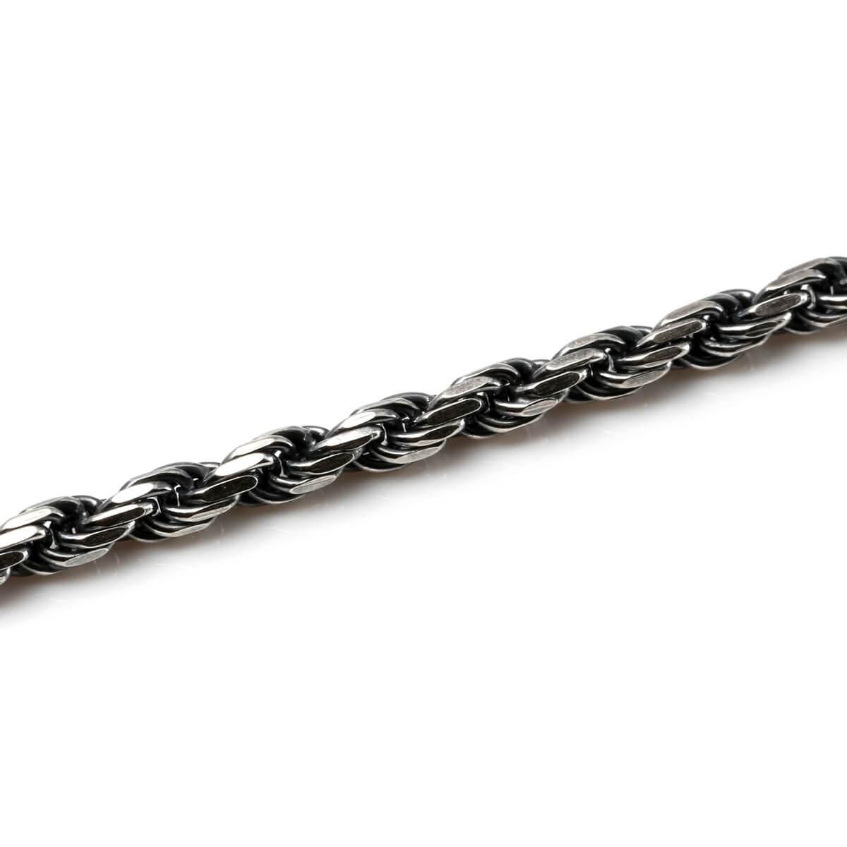 シルバー ロープネックレス 幅2.8mm 45cm-55cm いぶし加工 シルバー ロープネックレス 幅2.8mm 45cm-55cm いぶし加工