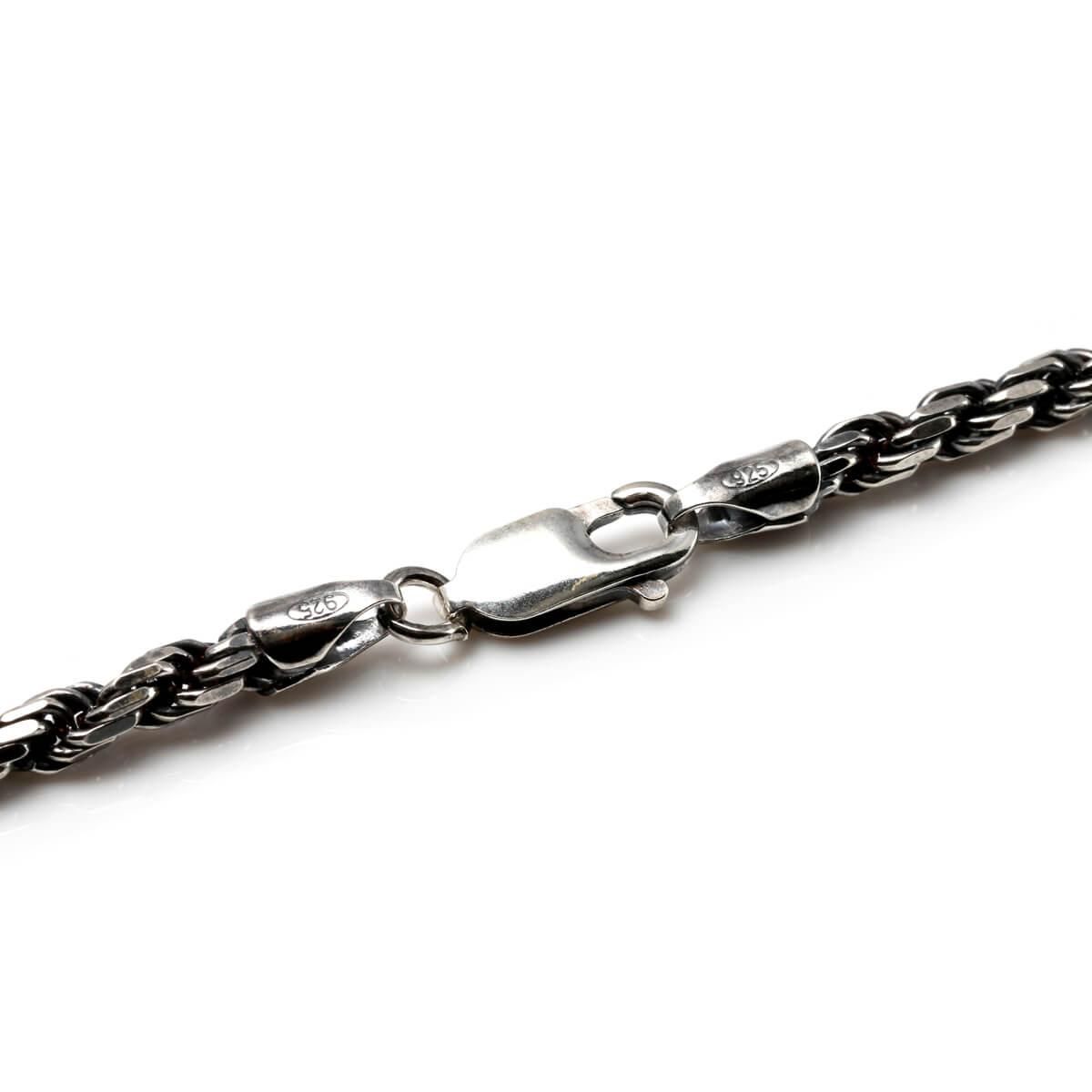 シルバー ロープネックレス 幅3.5mm 50cm-55cm いぶし加工 シルバー ロープネックレス 幅3.5mm 50cm-55cm いぶし加工