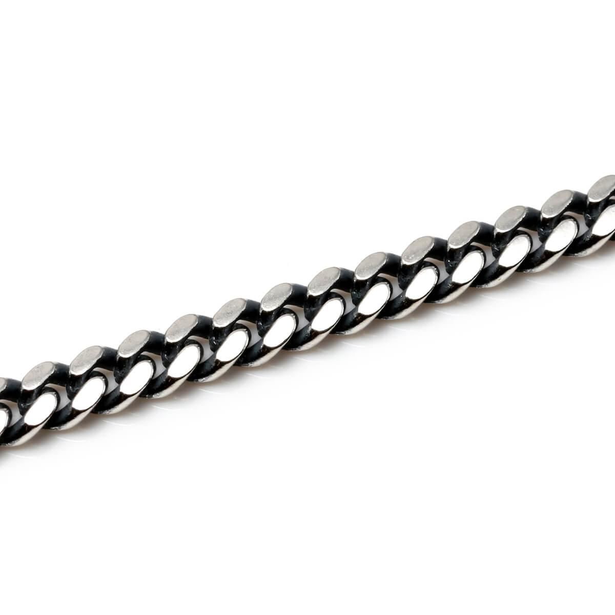 シルバー マイアミネックレス 幅4mm 50cm-55cm いぶし加工 シルバー マイアミネックレス 幅4mm 50cm-55cm いぶし加工
