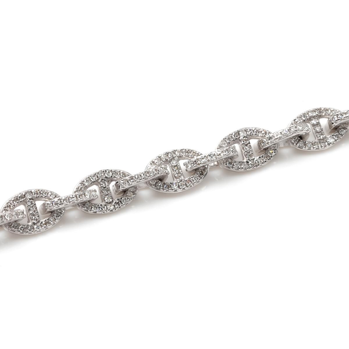 ダイヤモンド 10K ホワイトゴールド アンカーネックレス 幅4.5mm ダイヤモンド 10K ホワイトゴールド アンカーネックレス 幅4.5mm