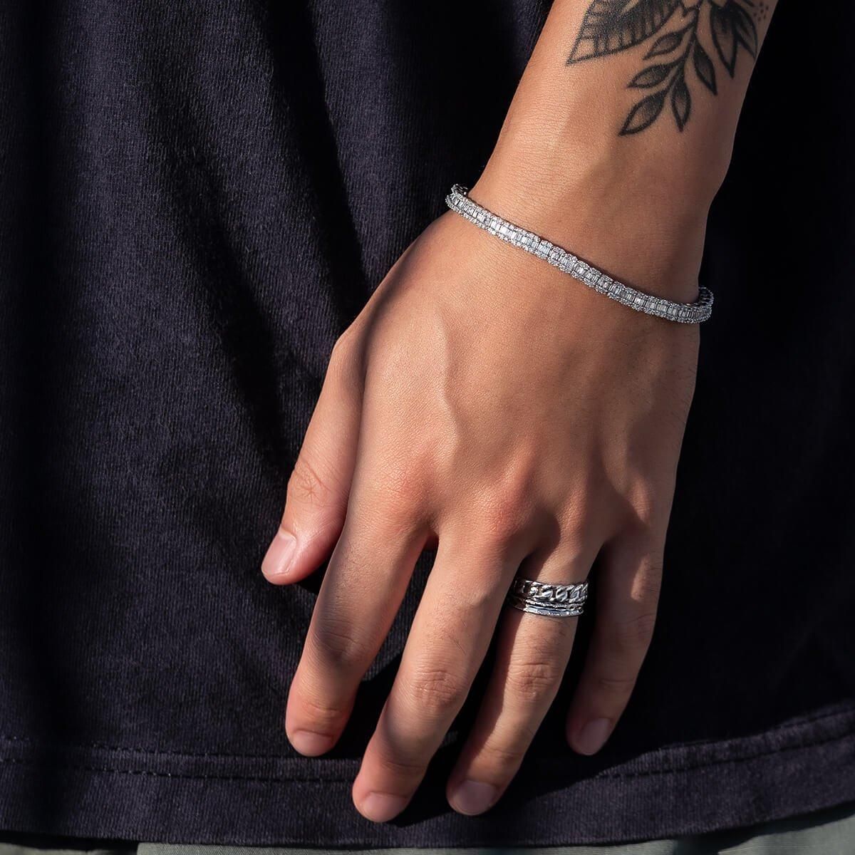 ダイヤモンド 14K ホワイトゴールド ブレスレット 幅4.5mm 18cm ダイヤモンド 14K ホワイトゴールド ブレスレット 幅4.5mm 18cm