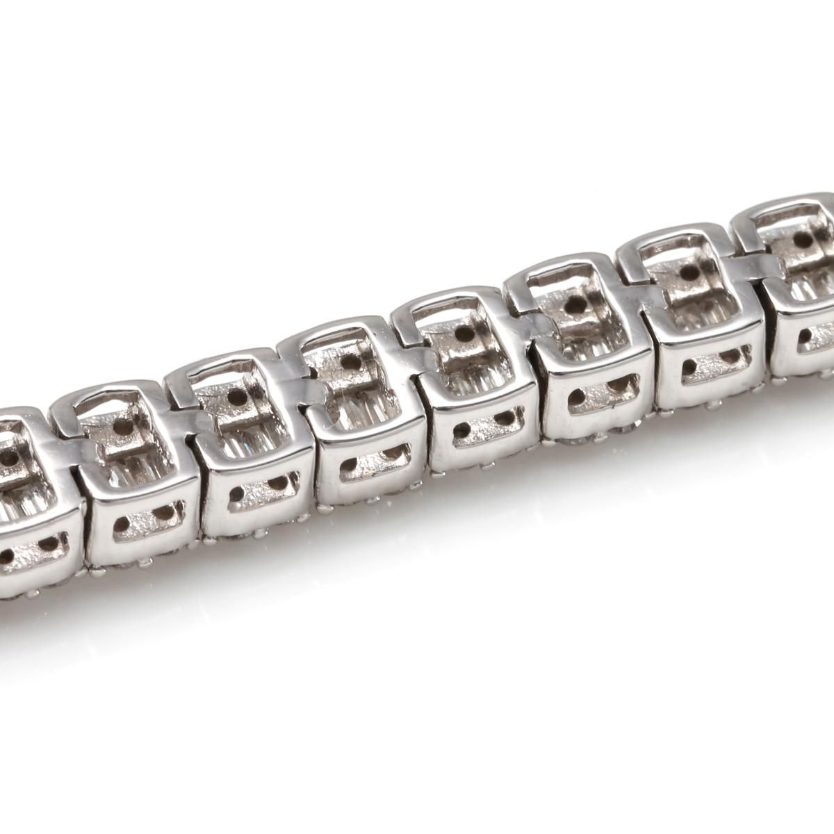 ダイヤモンド 14K ホワイトゴールド ブレスレット 幅4.5mm 18cm ダイヤモンド 14K ホワイトゴールド ブレスレット 幅4.5mm 18cm