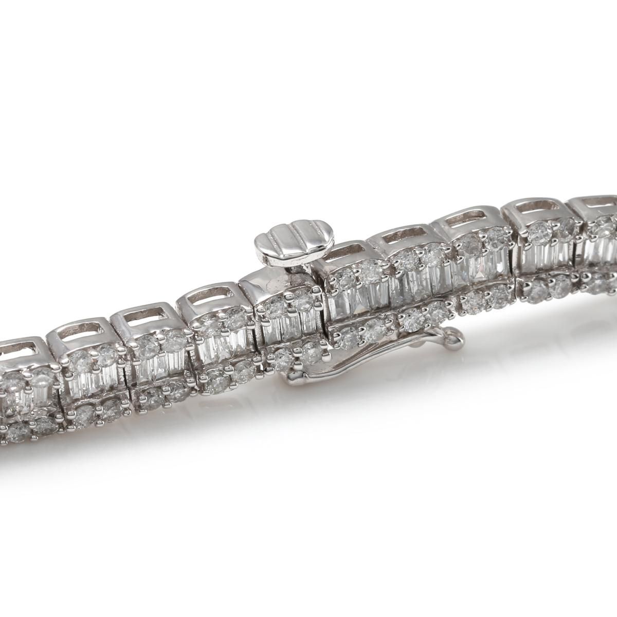 ダイヤモンド 14K ホワイトゴールド ブレスレット 幅4.5mm 18cm ダイヤモンド 14K ホワイトゴールド ブレスレット 幅4.5mm 18cm
