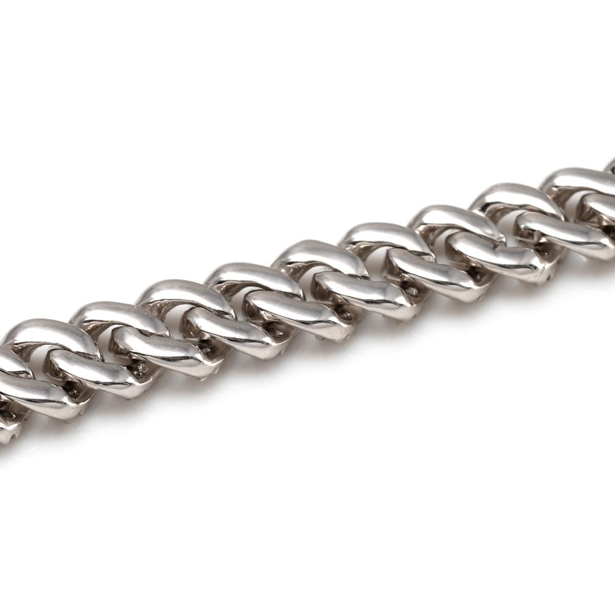 ダイヤモンド 10K ホワイトゴールド マイアミネックレス 幅5.8mm