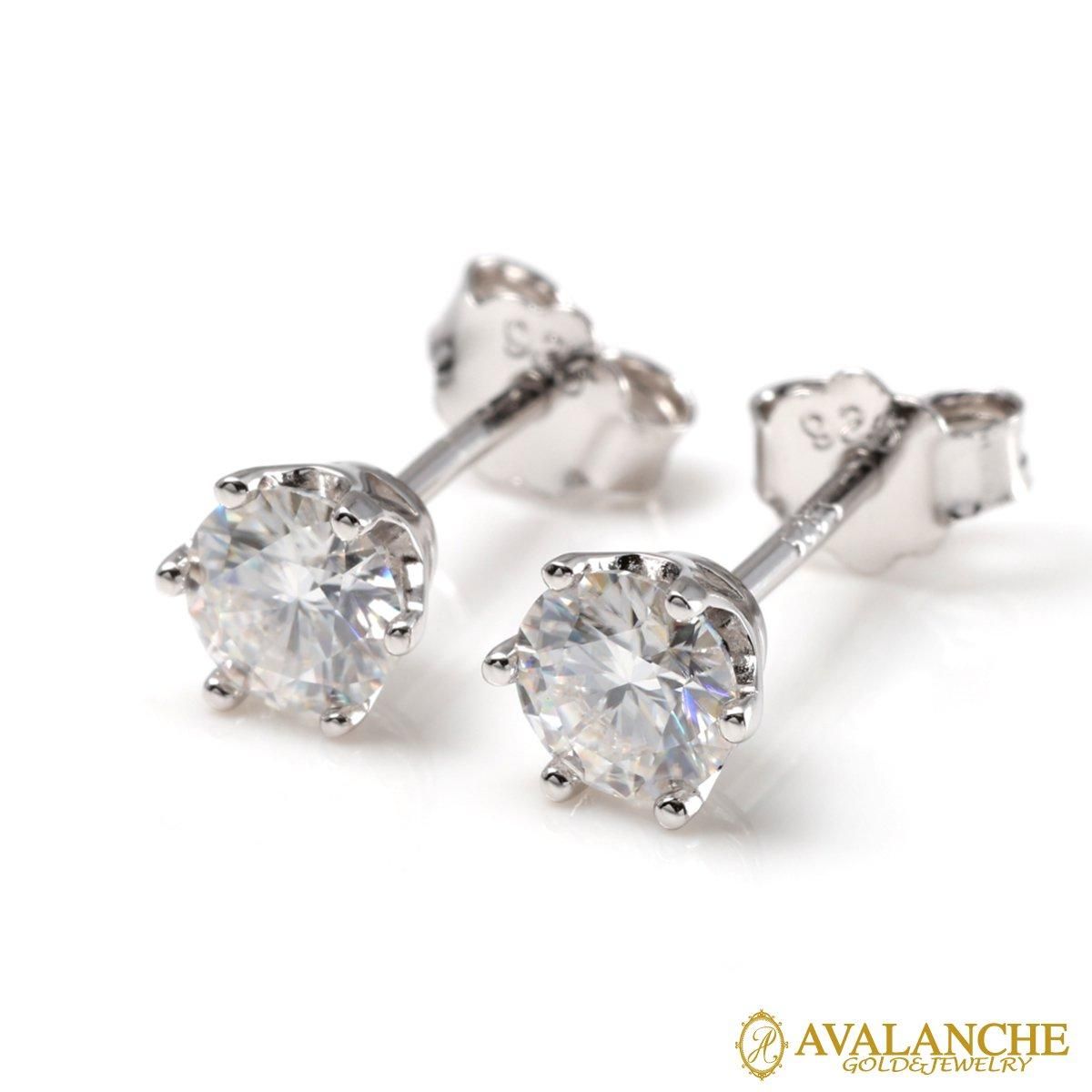 モアサナイト シルバー ピアス 5mm 6PRONG-0.5CT - AVALANCHE OFFICIAL STORE モアサナイト シルバー ピアス 5mm 6PRONG-0.5CT - AVALANCHE OFFICIAL STORE