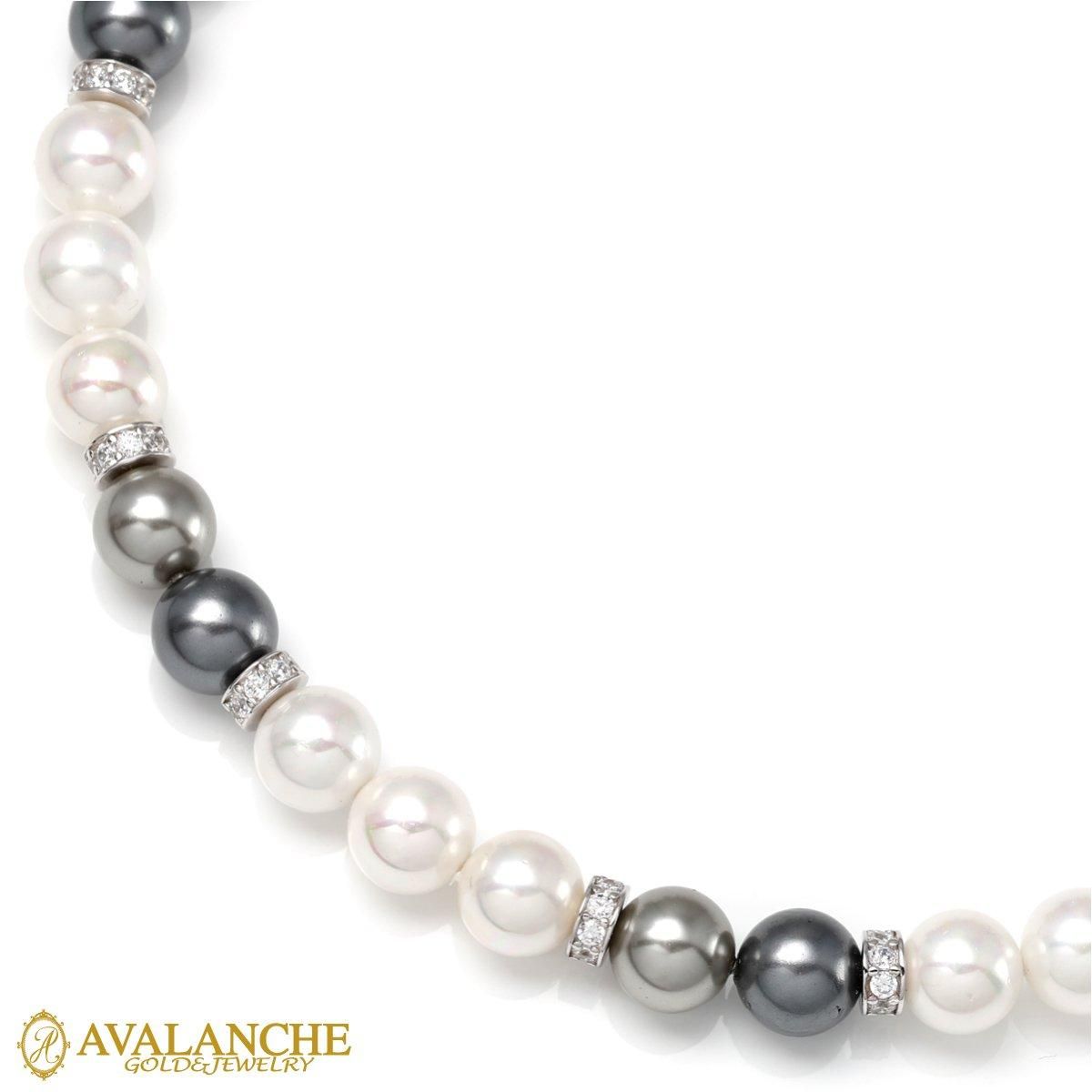 シルバー パールネックレス 幅7mm 45cm-50cm ASPN-002 シルバー パールネックレス 幅7mm 45cm-50cm ASPN-002