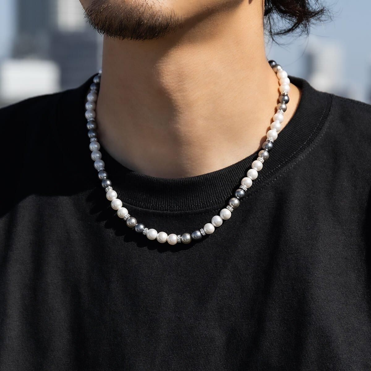 シルバー パールネックレス 幅7mm 45cm-50cm ASPN-002 シルバー パールネックレス 幅7mm 45cm-50cm ASPN-002