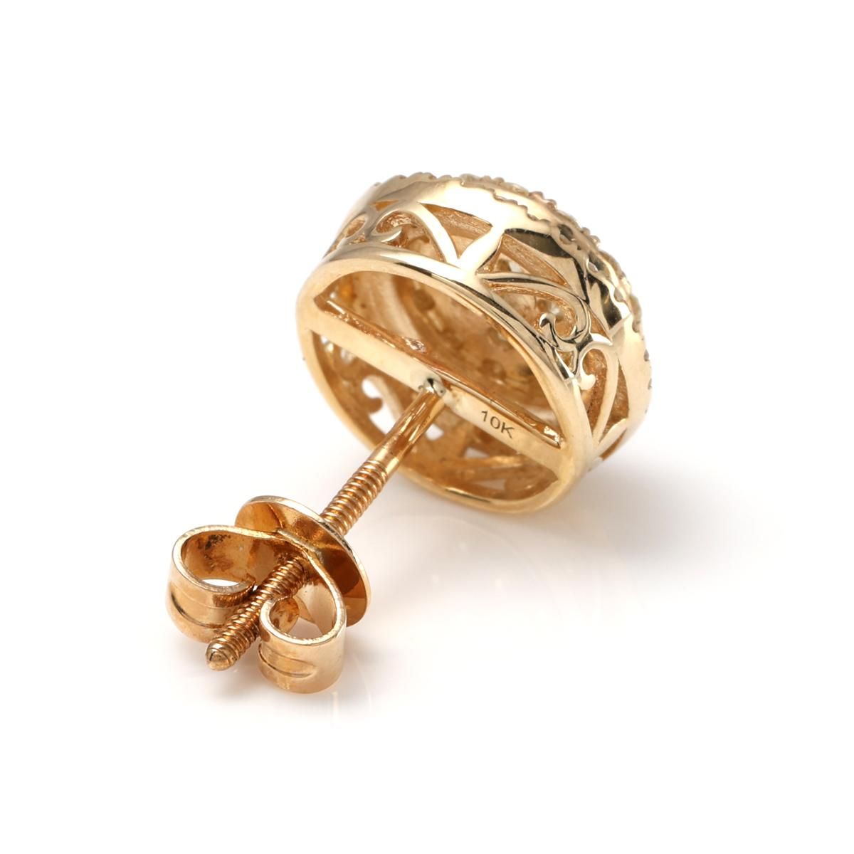 ダイヤモンド 10K イエローゴールド ピアス 10mm A0125993-ALY