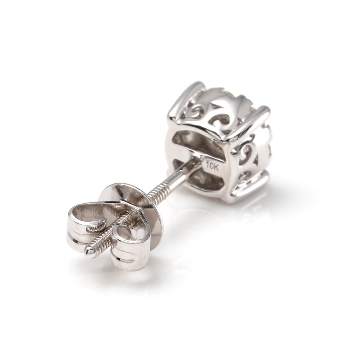 ダイヤモンド 10K ホワイトゴールド ピアス 6mm A0128033-WG ダイヤモンド 10K ホワイトゴールド ピアス 6mm A0128033-WG