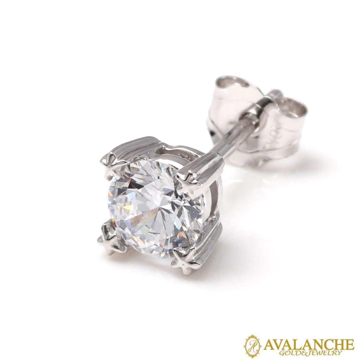 AVALANCHE ダイヤモンド 10K ホワイトゴールド ピアス 5mm 10K ホワイトゴールド ピアス 5mm SJ25 - AVALANCHE OFFICIAL STORE