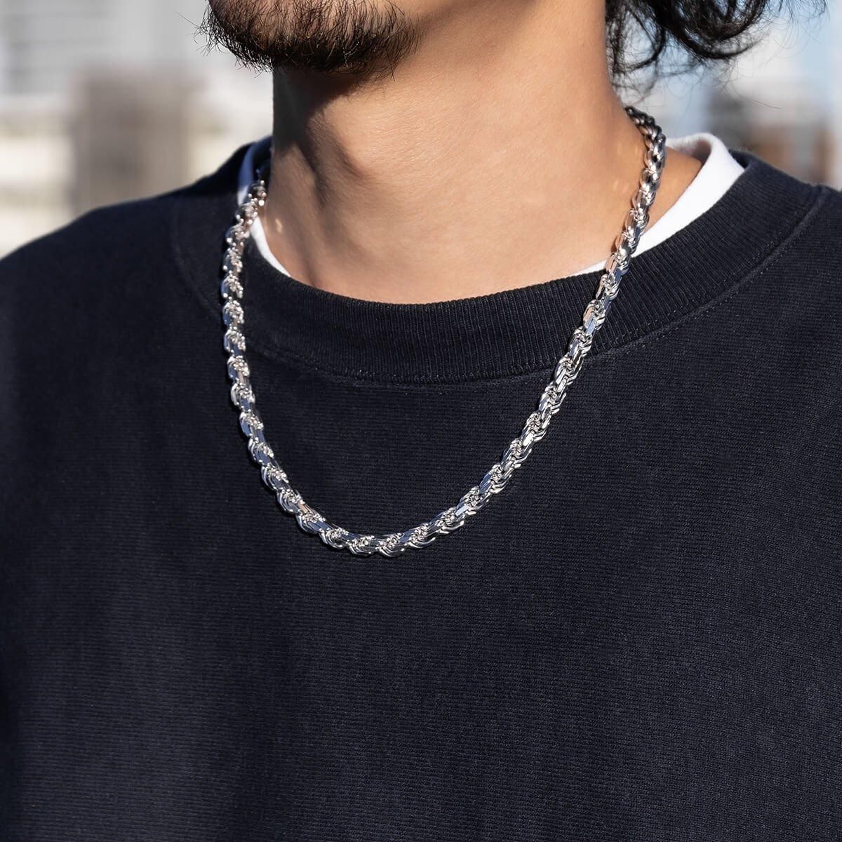 シルバー ロープネックレス 幅7mm 50cm-55cm 150HCMD-HM シルバー ロープネックレス 幅7mm 50cm-55cm 150HCMD-HM