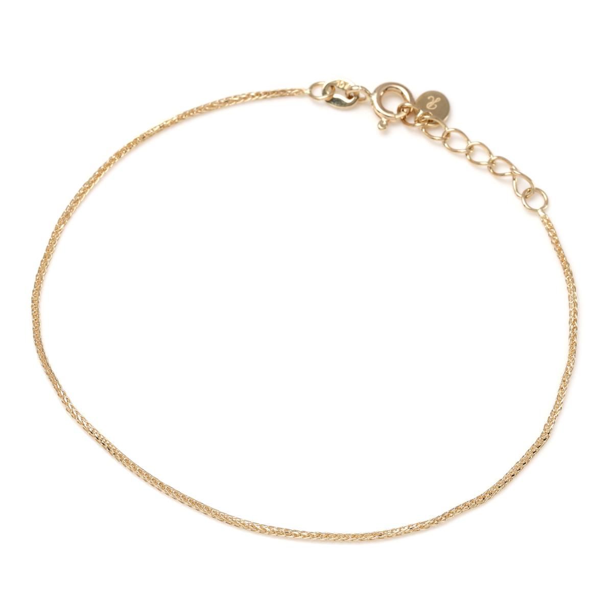 10K イエローゴールド フランクリンブレスレット 幅1mm 16cm 10K イエローゴールド フランクリンブレスレット 幅1mm 16cm