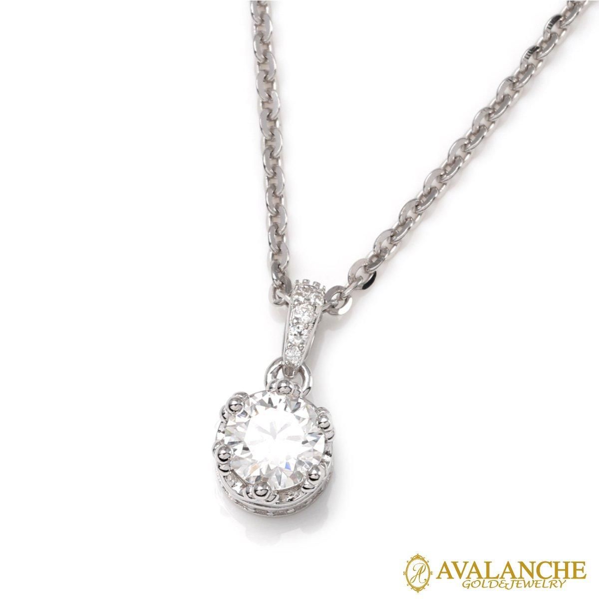 モアサナイト シルバー ネックレス&ペンダント 41cm CROWN-0.5CT モアサナイト シルバー ネックレス&ペンダント 41cm CROWN-0.5CT