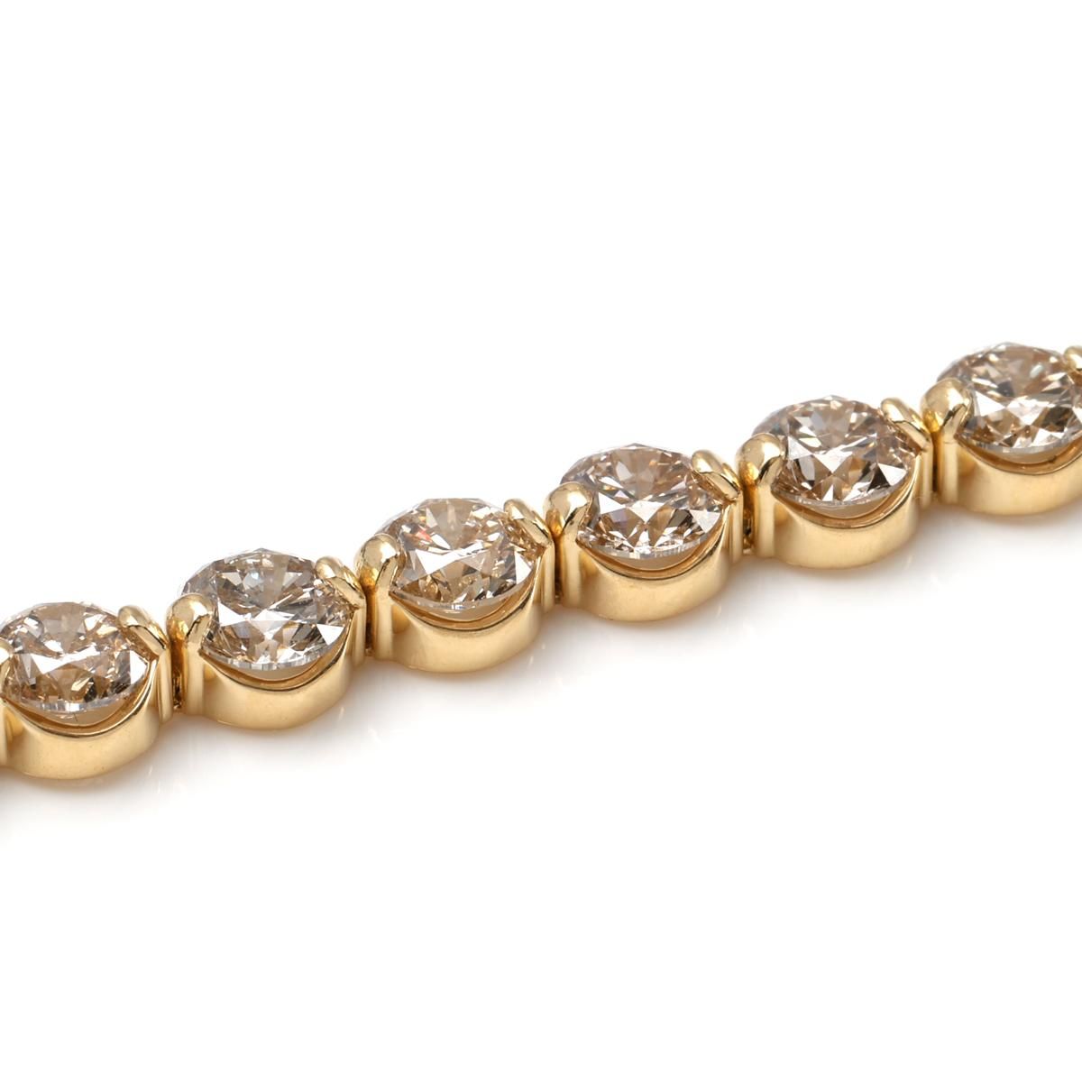 く日はお得♪ ダイヤモンド 幅4.5mm テニスブレスレット イエローゴールド 18K アクセサリー